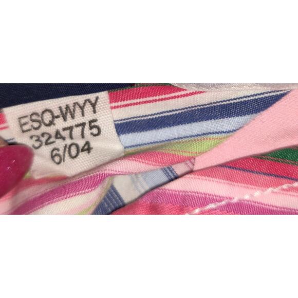 VTG Tommy Hilfiger Men's Shirt XL Striped Multicolor Rainbow Colors Cotton - Picture 11 of 16